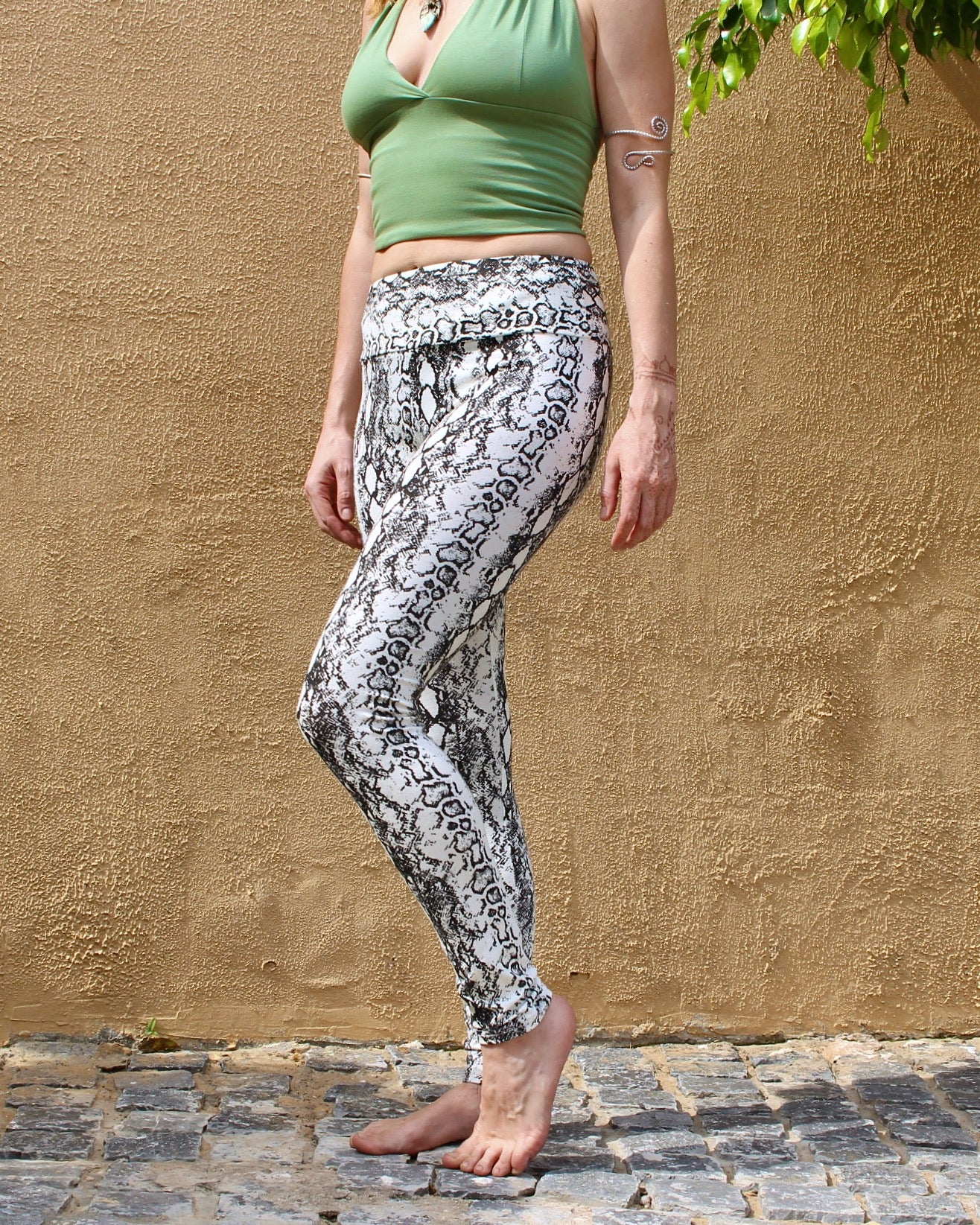 Snakeskin Leggings - White